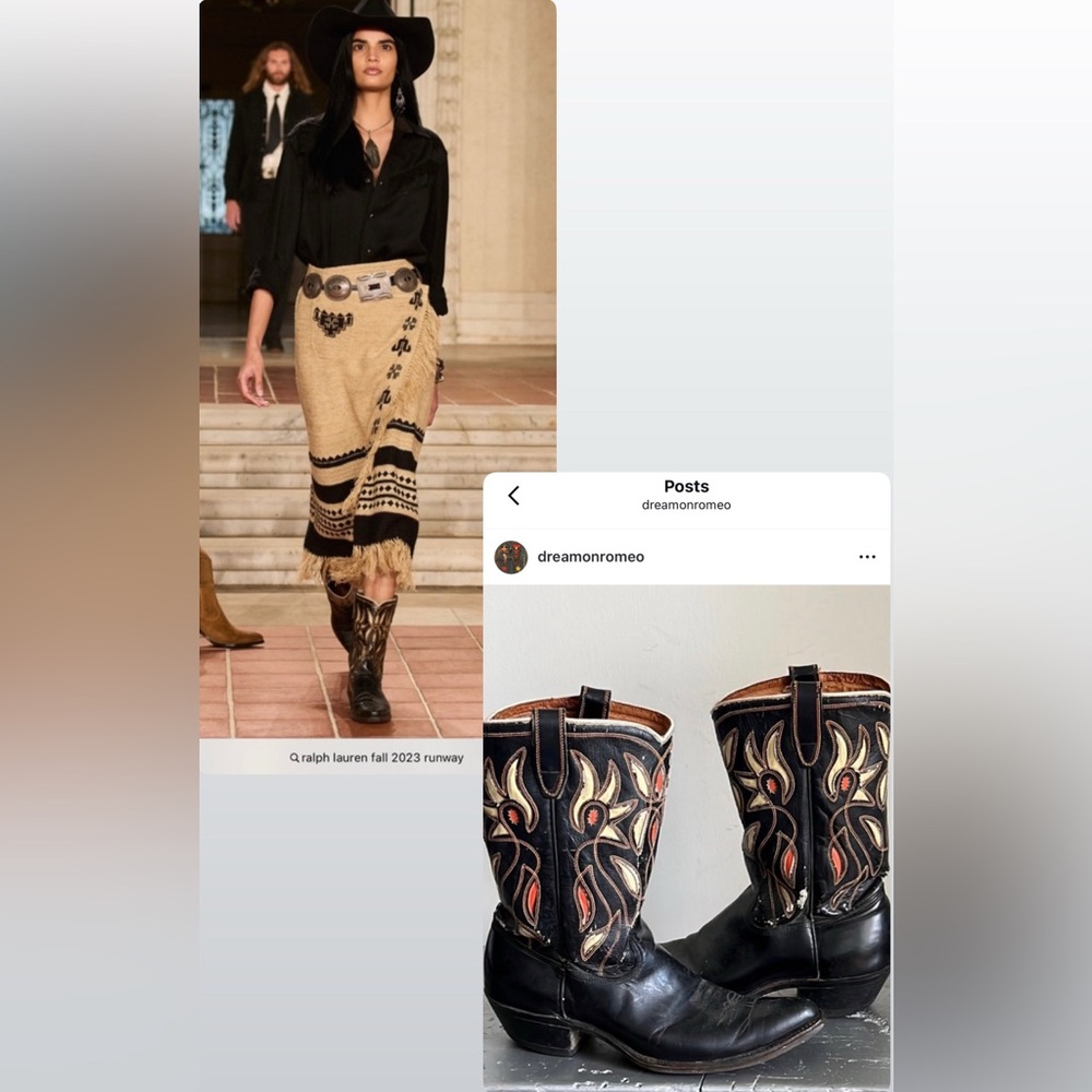 Rare Vintage cowboy boots from Ralph Lauren Runway